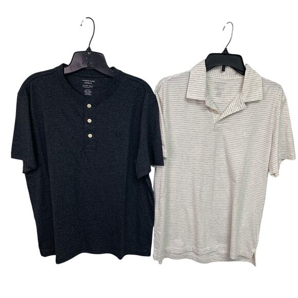 American Eagle Other - 2 New American Eagle Mens Medium Henley & Collared Short Sleeve Polo Shirts